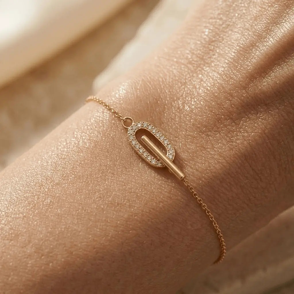 Glieder Armband 925 Sterling Silber – Damen Armband Zirkonia - Suzan Gold