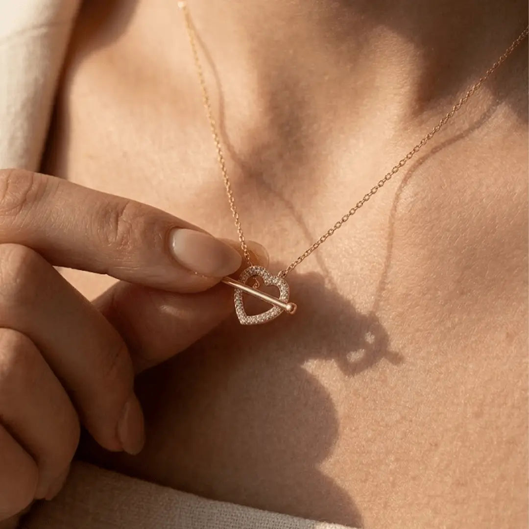 Herz Kette 925 Sterling Silber – Damen Halskette - Suzan Gold