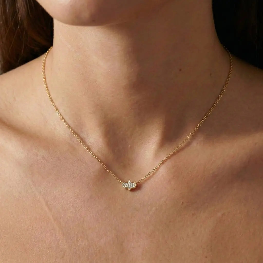 Aurielle Charm – 375 Echtgold Halskette mit Zirkonia Ornament - Suzan GoldHalskette