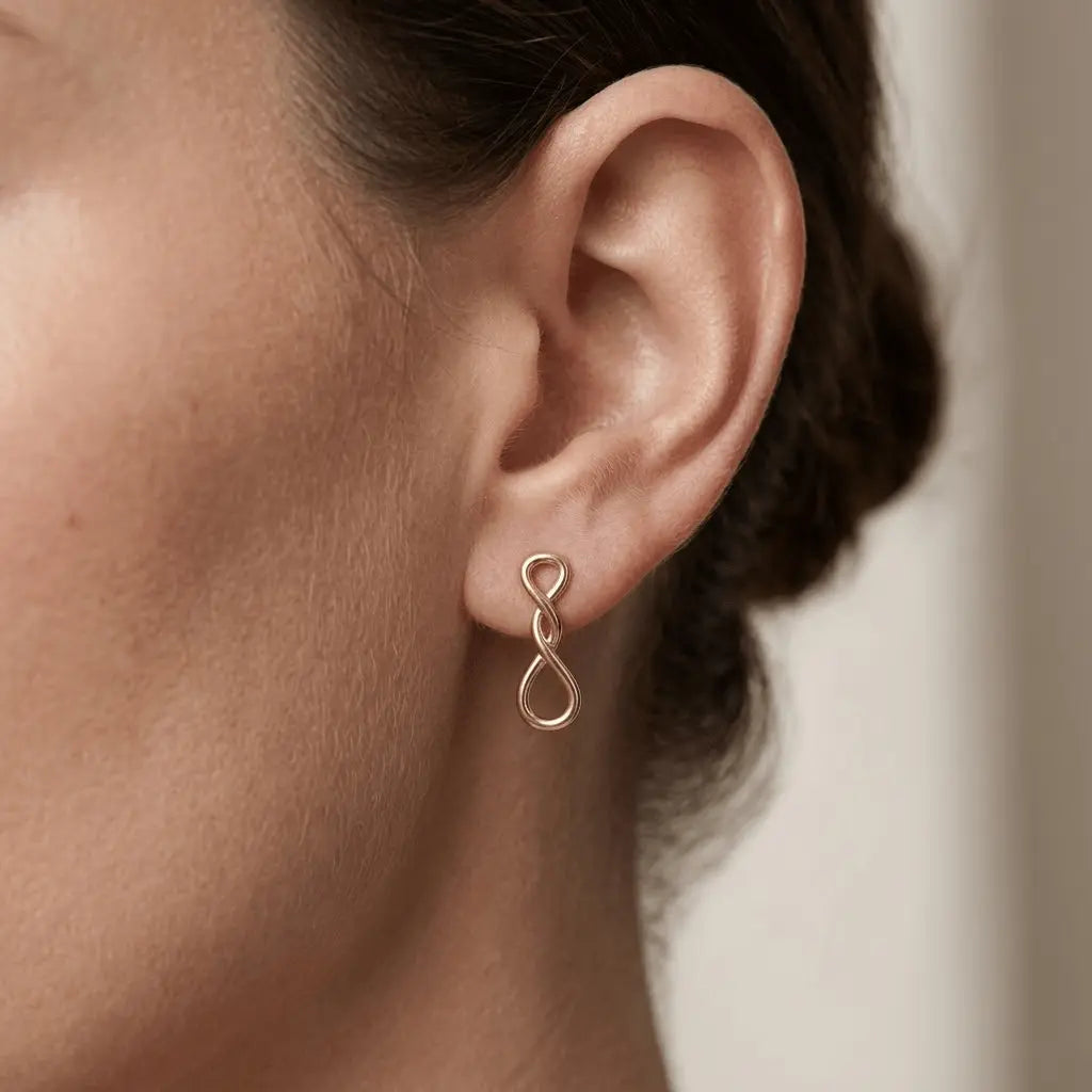 Infinity Knot Earrings – 925 Sterling Silber Ohrringe Unendlichkeitsknoten - Suzan Gold