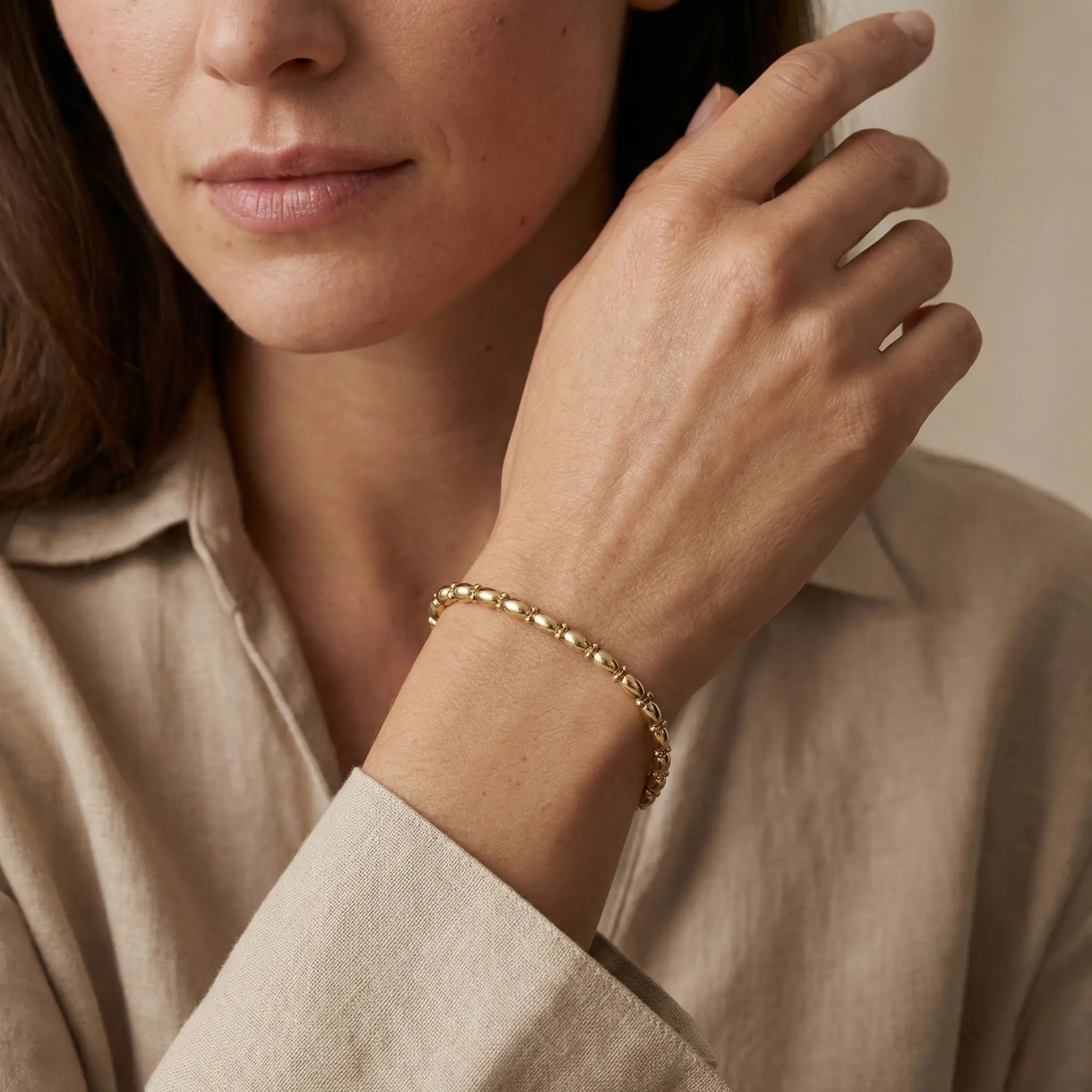 Oliva Loop – 375 Echtgold Armband mit ovalen Gliedern - Suzan GoldArmbänder
