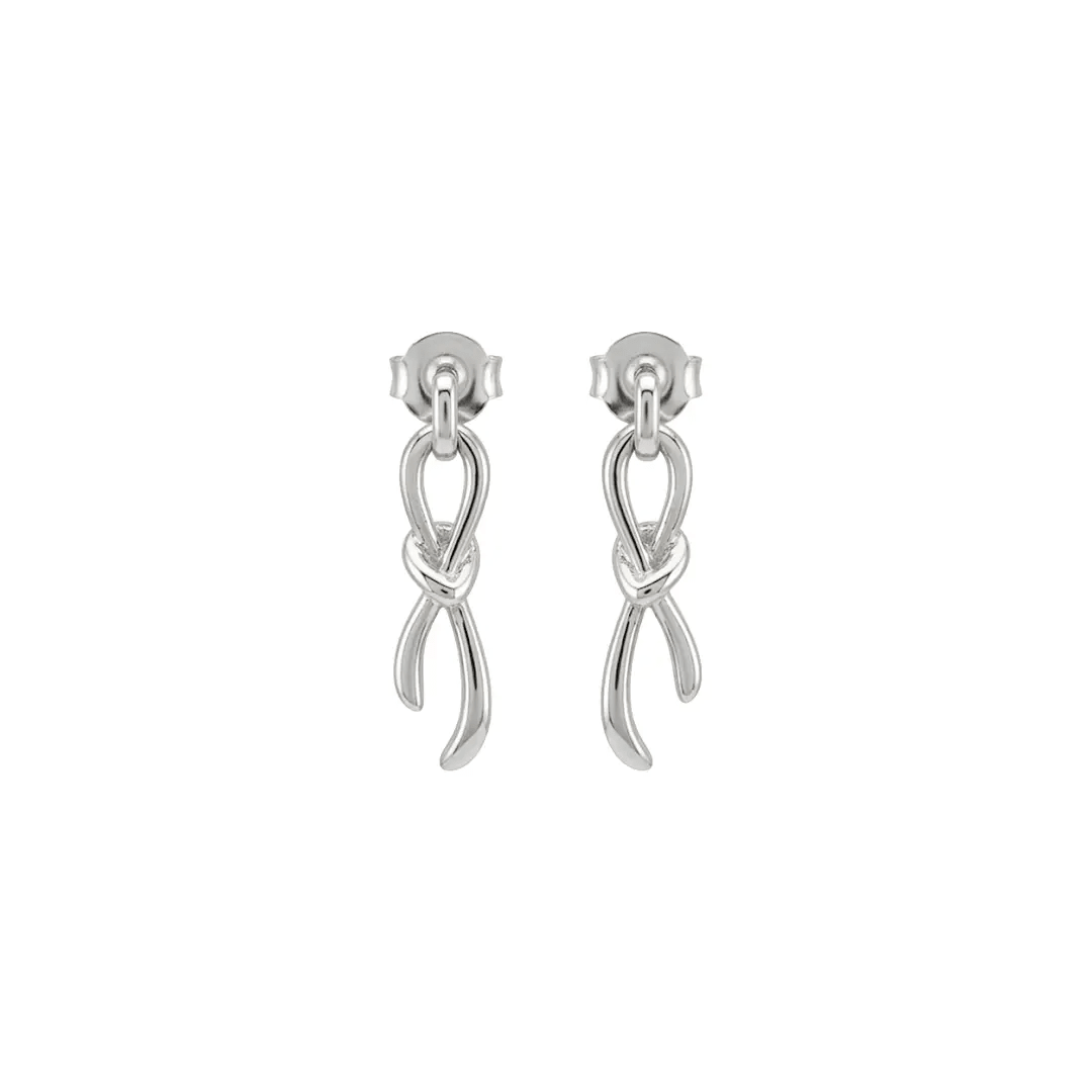 Knot Drop Earrings – 925 Sterling Silber Ohrringe Knoten Anhänger - Suzan Gold