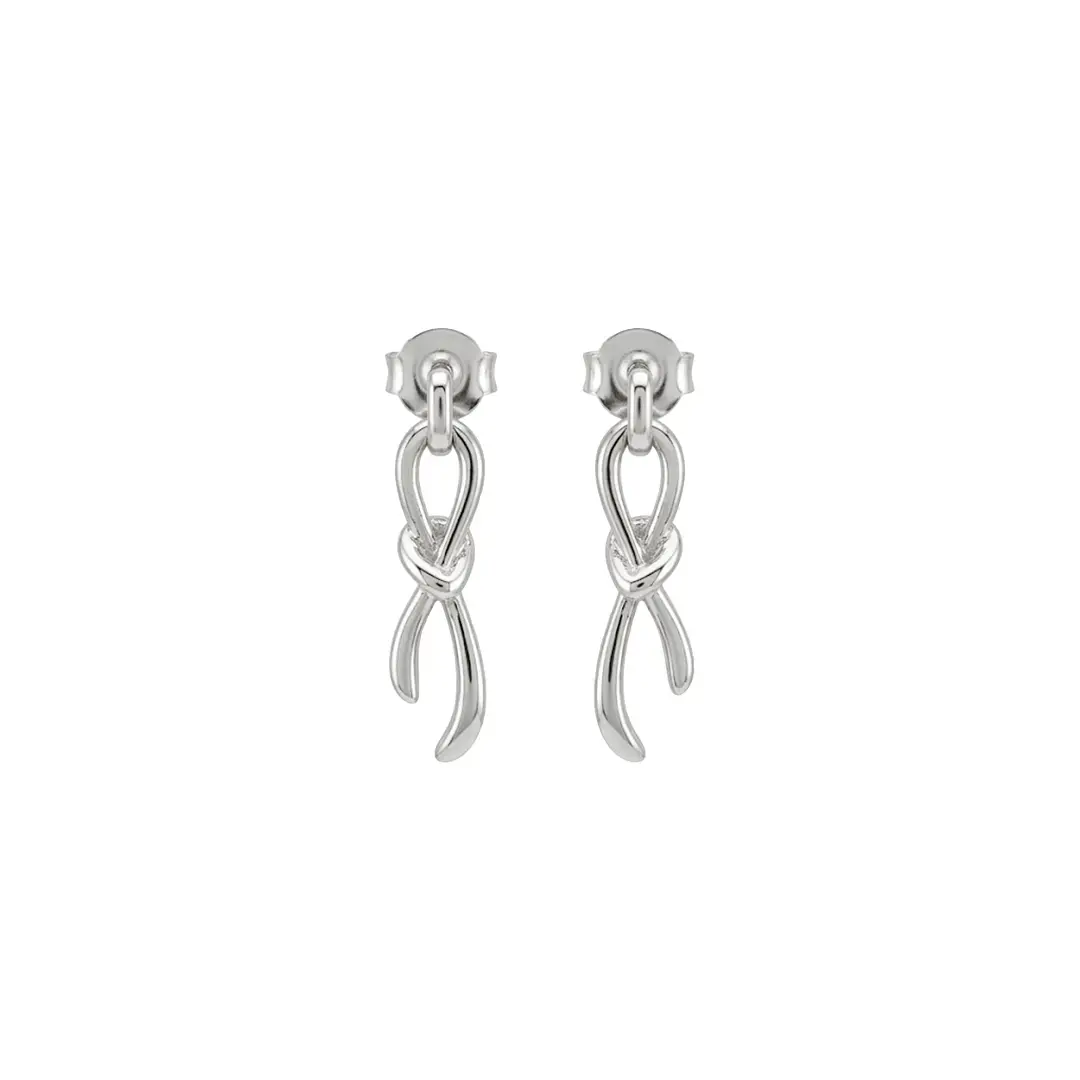 Knot Drop Earrings – 925 Sterling Silber Ohrringe Knoten Anhänger - Suzan Gold