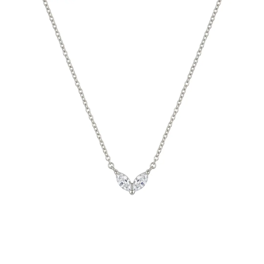 Marquise Stone Necklace – 925 Sterling Silber Halskette Zirkonia - Suzan Gold