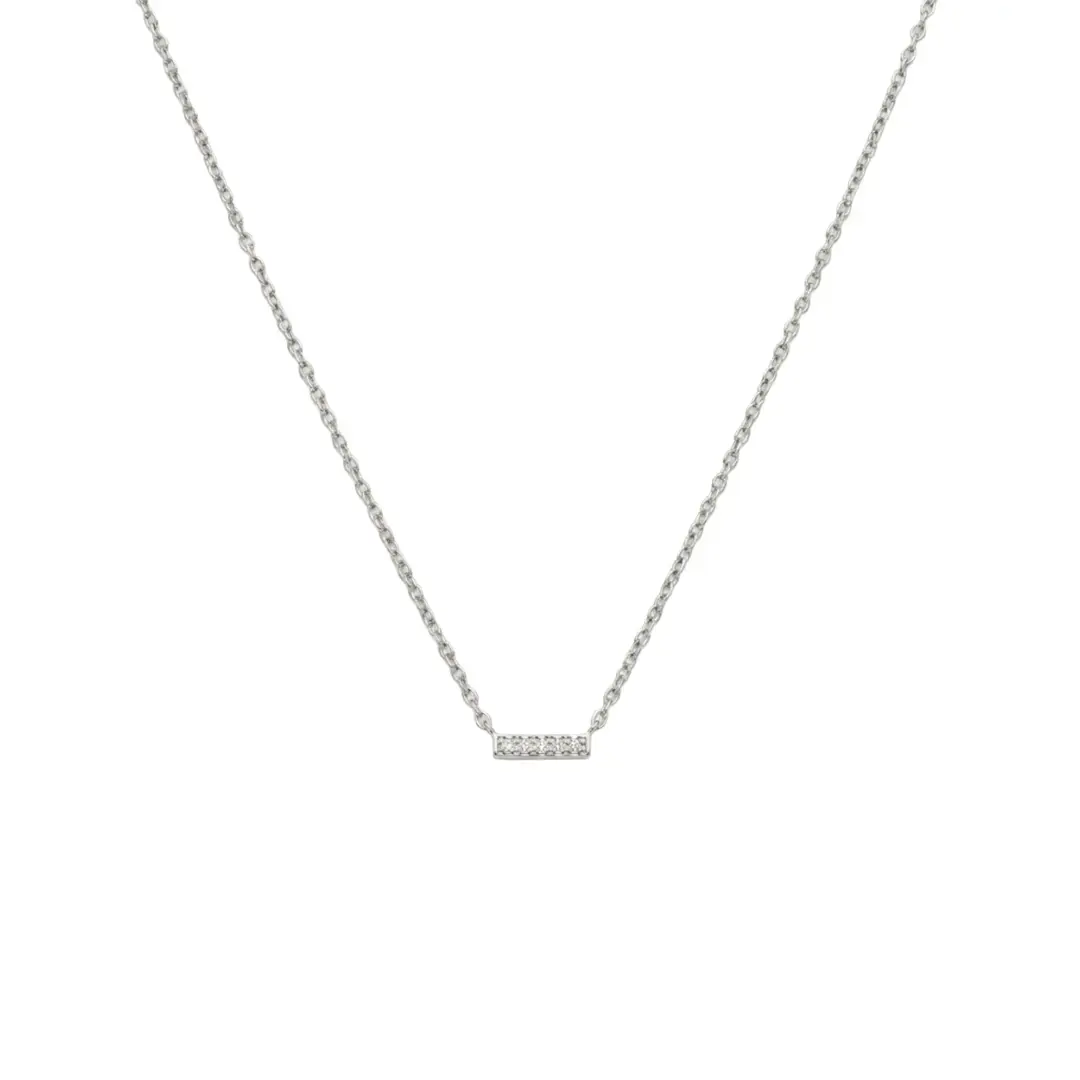Bar Necklace Zirkonia – 925 Sterling Silber Halskette - Suzan Gold
