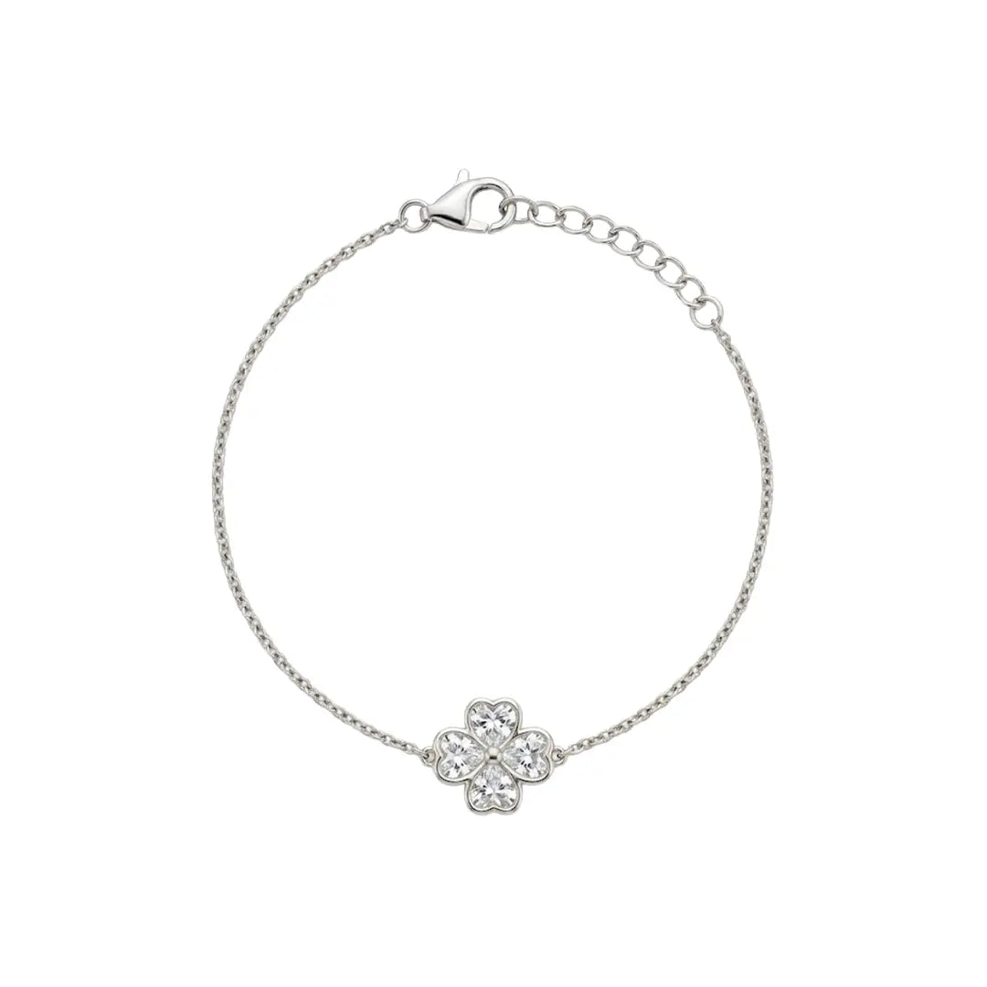Kleeblatt Armband Zirkonia – 925 Sterling Silber Armband - Suzan Gold