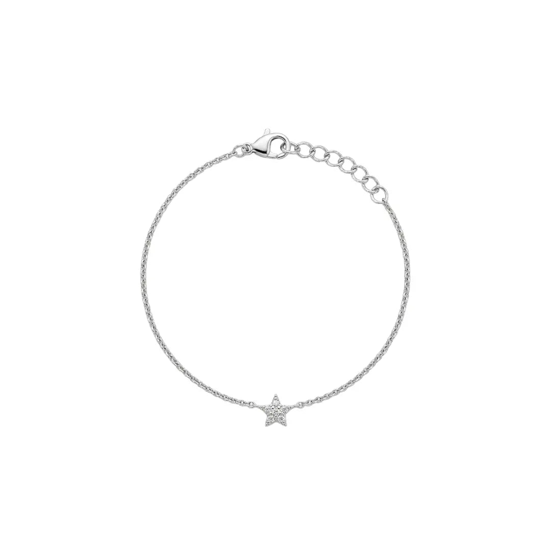 Stern Armband Zirkonia aus 925 Sterling Silber mit Zirkonia, filigraner Schmuck für Damen, eleganter zeitloser Klassiker.