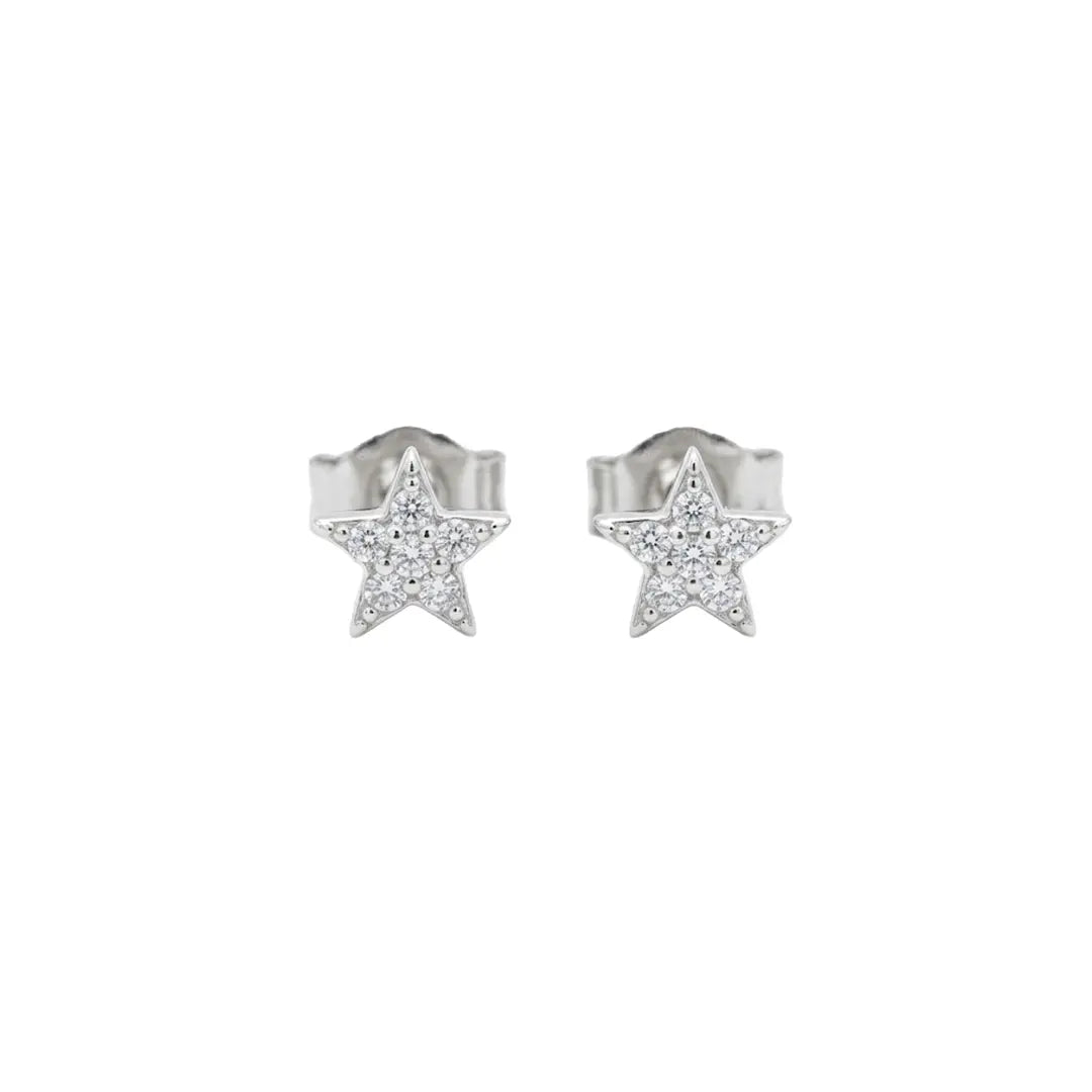 Stern Ohrstecker Zirkonia – 925 Sterling Silber Ohrringe - Suzan Gold
