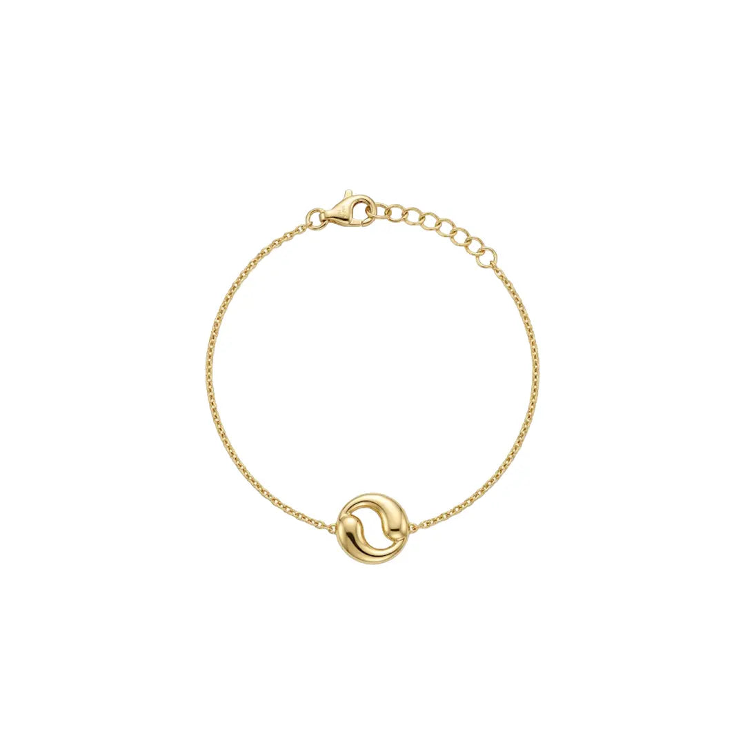 Kreis Armband 925 Sterling Silber aus 925 Sterling Silber vergoldet, filigraner Schmuck für Damen, eleganter zeitloser Klassiker.