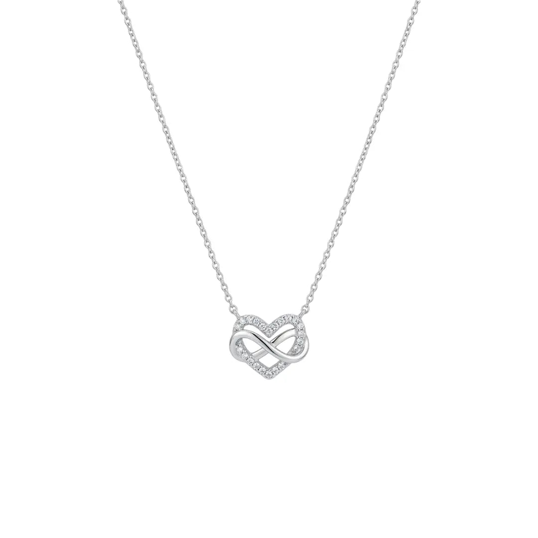 Unendlichkeit Herz Kette 925 Sterling Silber – Damen Halskette - Suzan Gold