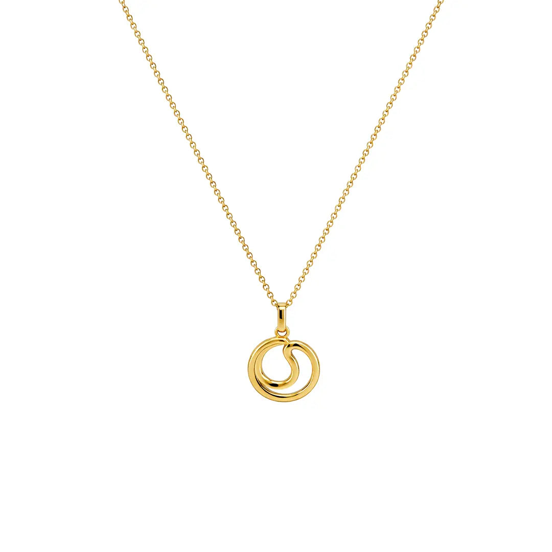 Kreis Anhänger Kette 925 Sterling Silber aus 925 Sterling Silber vergoldet, filigraner Schmuck für Damen, eleganter zeitloser Klassiker.