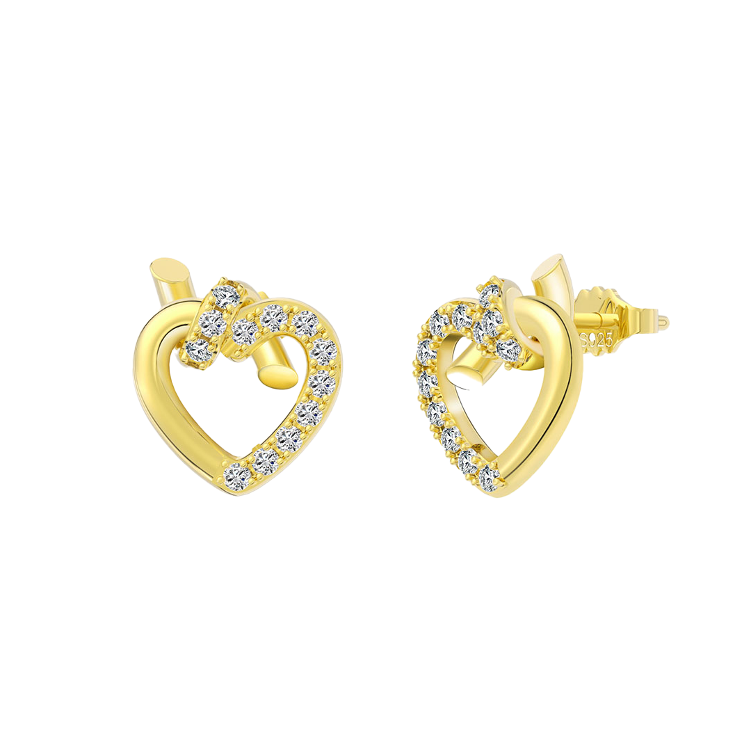 Heartlink – Herz Ohrstecker aus 925 Silber mit Zirkonia