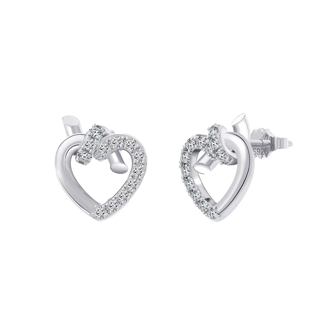 Heartlink – Herz Ohrstecker aus 925 Silber mit Zirkonia Suzan Gold