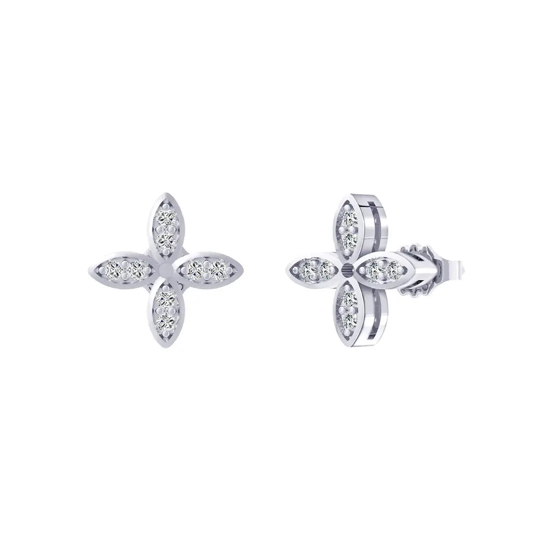 Serelina - Silber Ohrringe Kleeblatt mit Zirkonia Steinen Suzan Gold