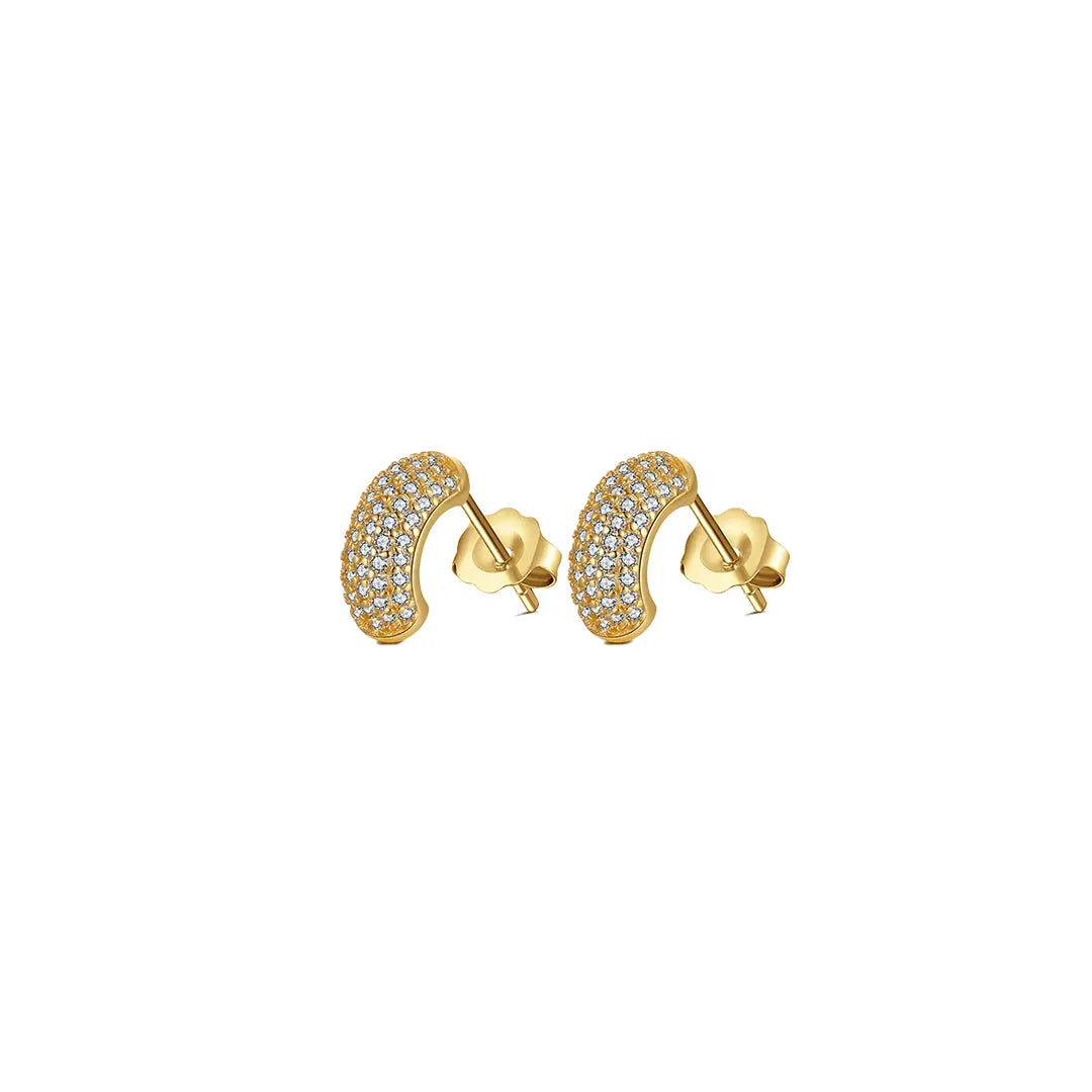 Sunflare – Halbcreolen mit Pavé-Zirkonia in Gold aus 925 Silber Suzan Gold