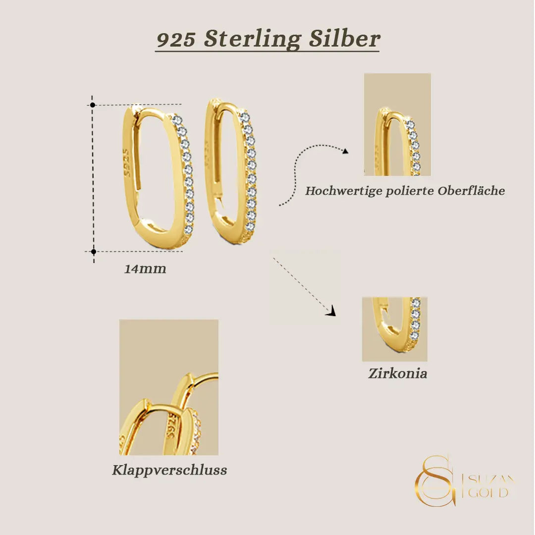 Orabella – Filigrane Huggies-Creolen aus 925 Silber mit Zirkonia Suzan Gold