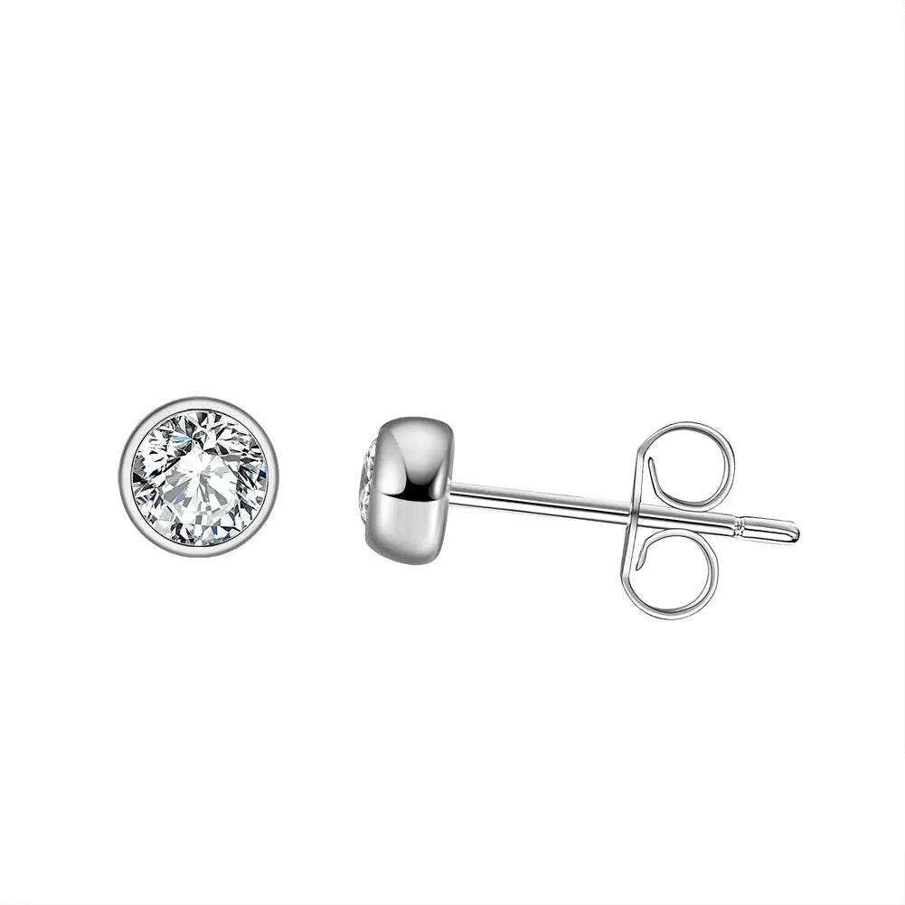 Silberohrringe Lunaya – Runde Zirkonia-Stecker aus 925 Silber Suzan Gold