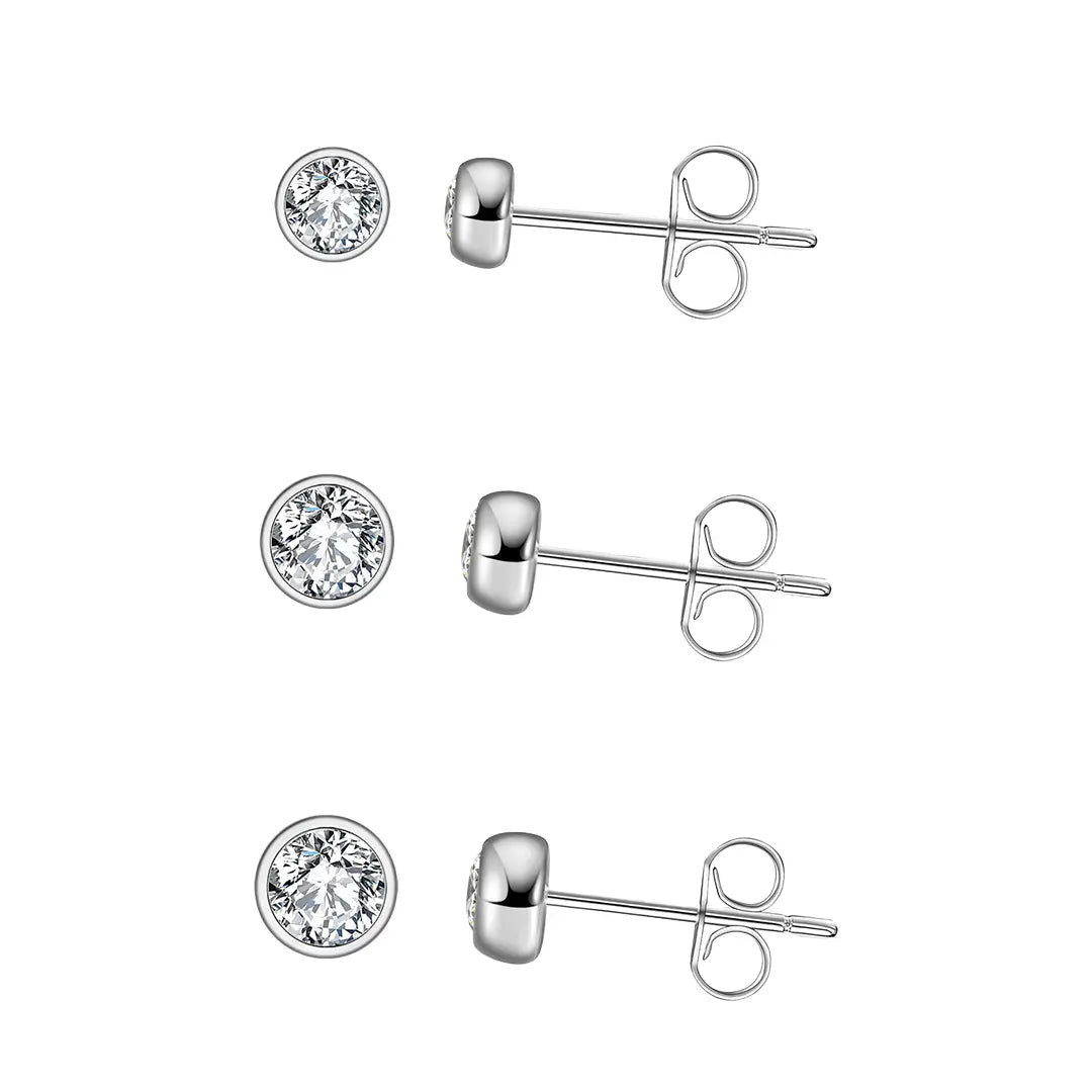 Zirella – 925 Silber Ohrstecker Damen | Zirkonia in 2 mm, 3 mm & 4 mm Suzan Gold