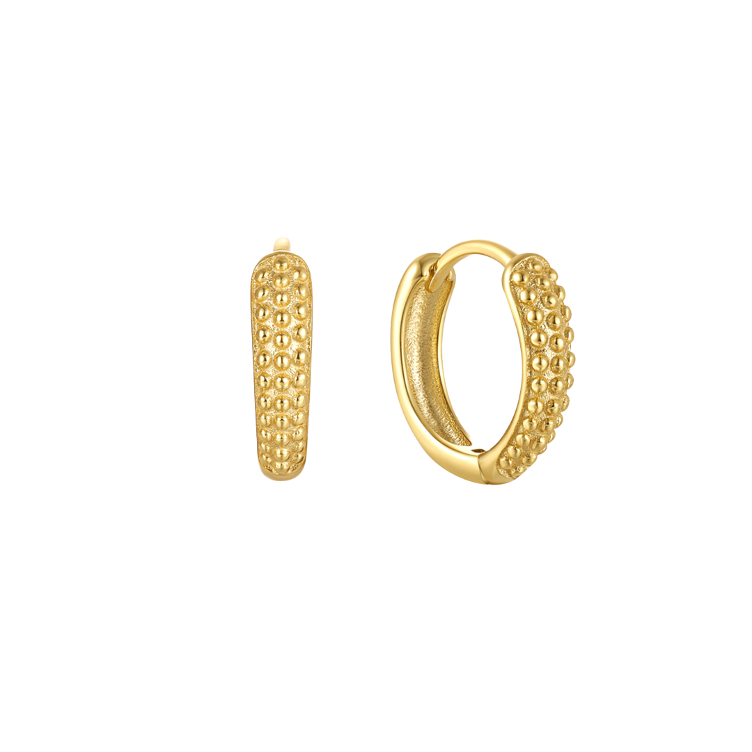 Goldgrain – Creolen aus 925 Silber mit gehämmerter Oberfläche