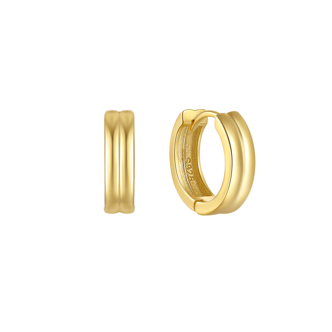 Glowline – Vergoldete Huggie-Creolen aus 925 Silber