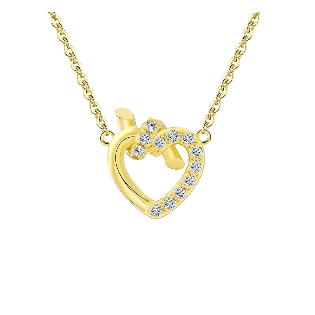 Heartlink – Kette aus 925 Silber mit Zirkonia-Herz und Knoten Suzan Gold
