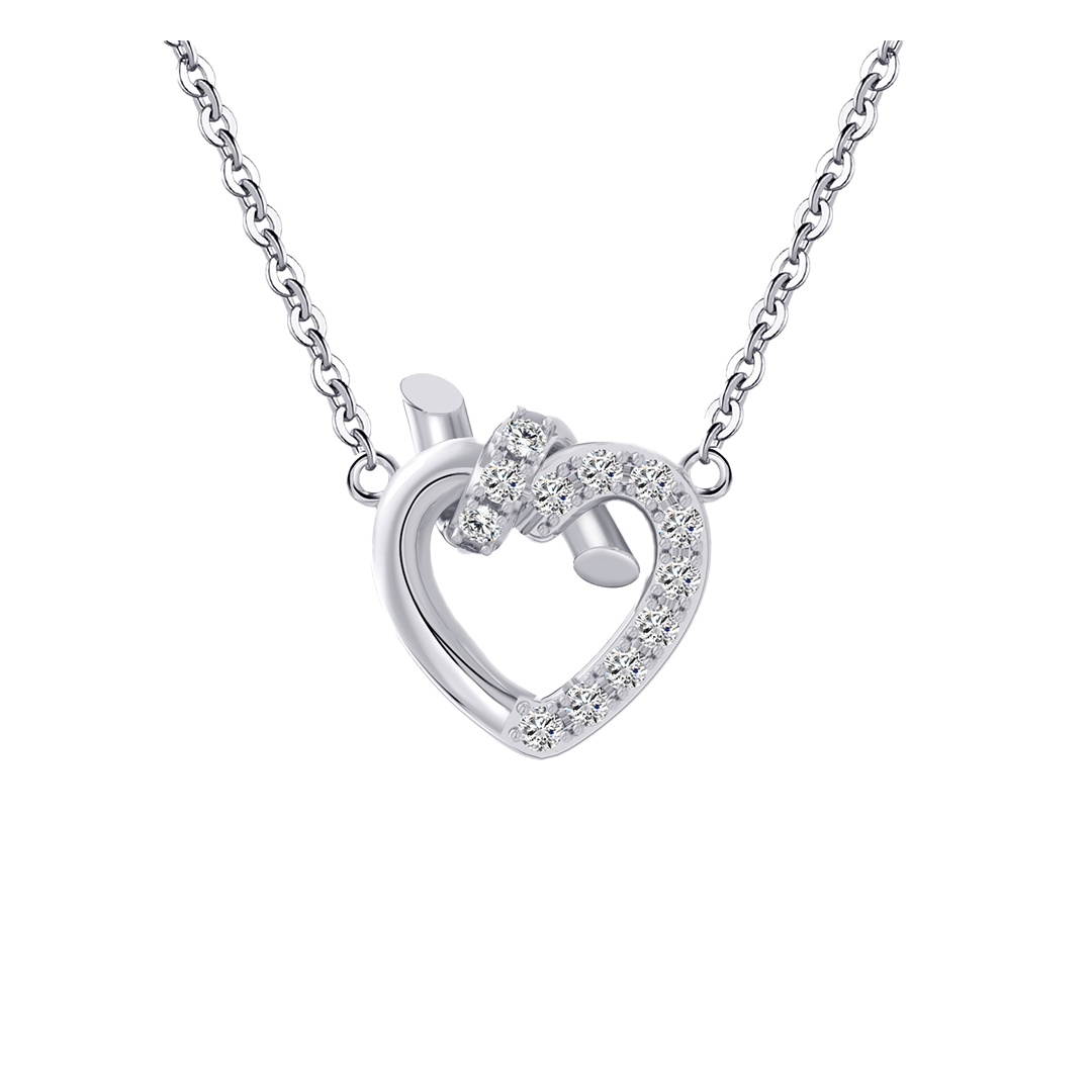Heartlink – Kette aus 925 Silber mit Zirkonia-Herz und Knoten