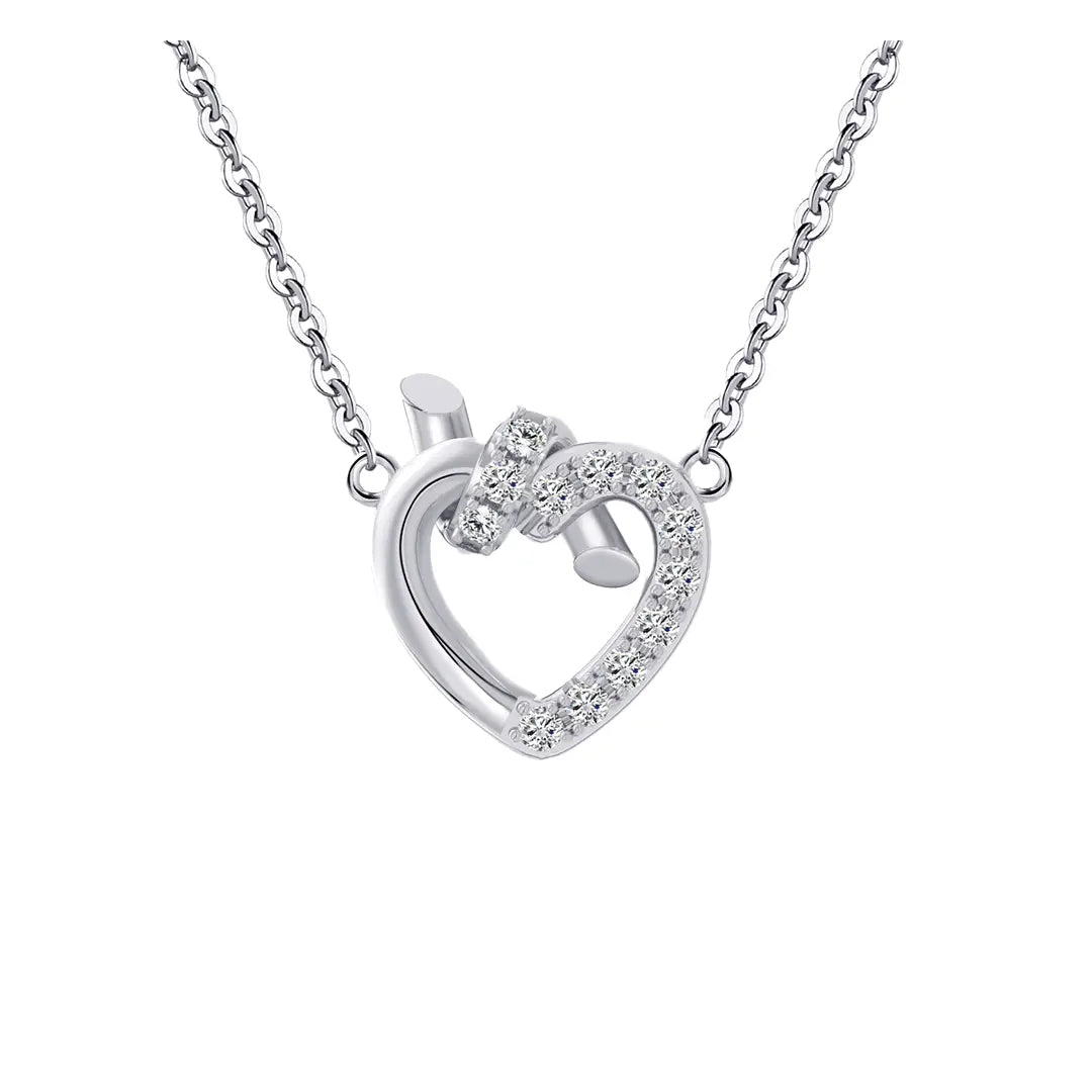 Heartlink – Kette aus 925 Silber mit Zirkonia-Herz und Knoten Suzan Gold