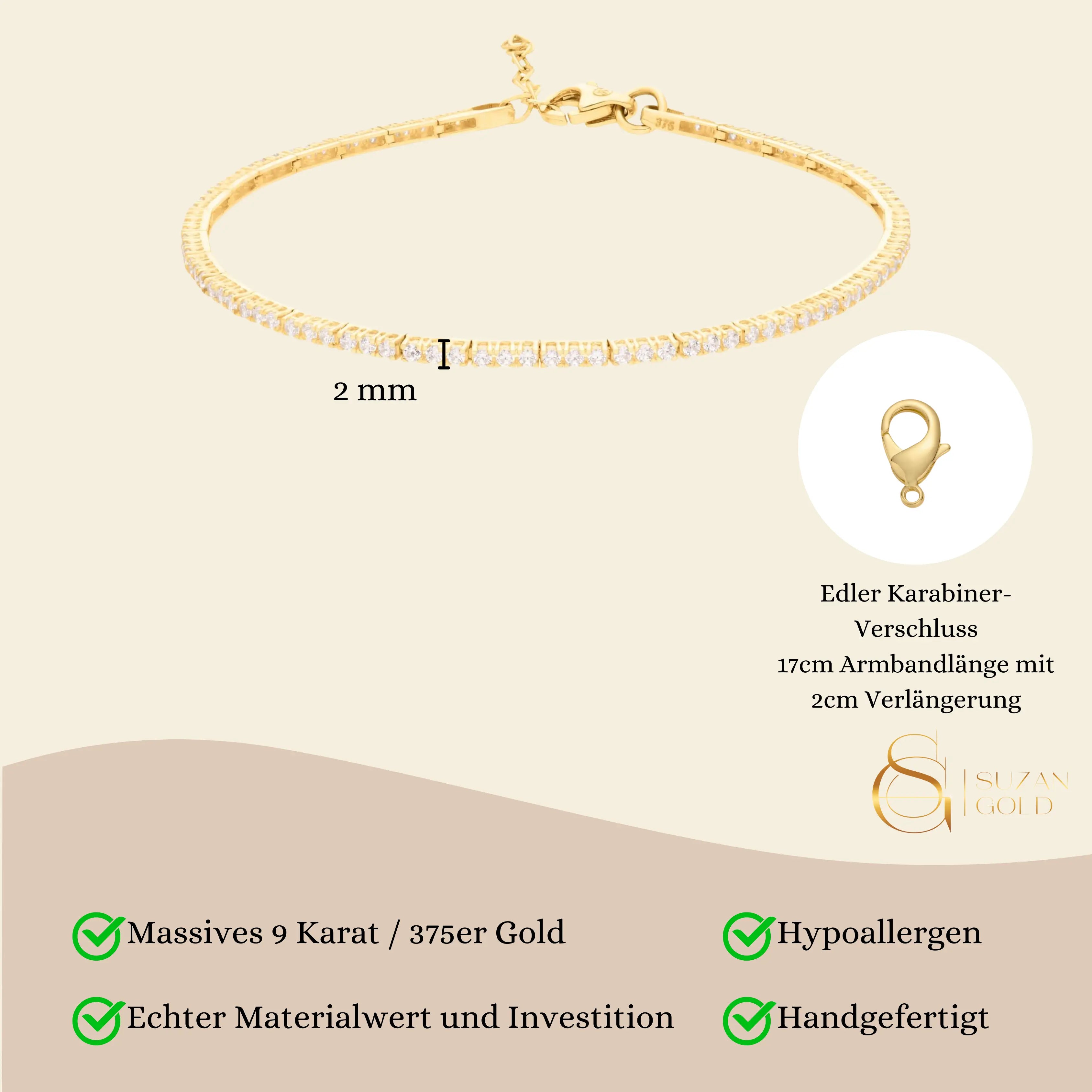 Micro-Tennisarmband Suzan Gold