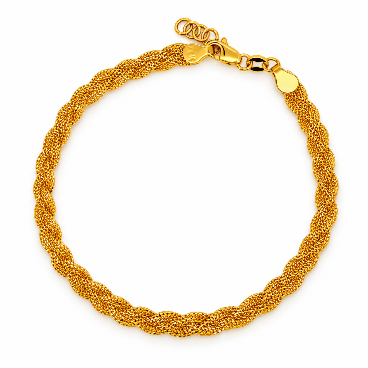 Slim Braid – Schmales geflochtenes Armband aus 875 Gold