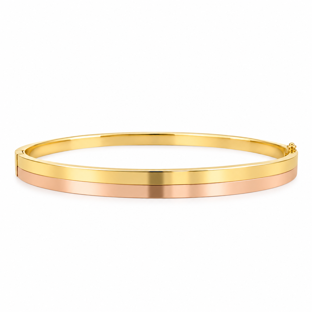 Duo Bangle Armreif aus 750 Gold mit zwei Bändern in Gelb- und Roségold-Optik