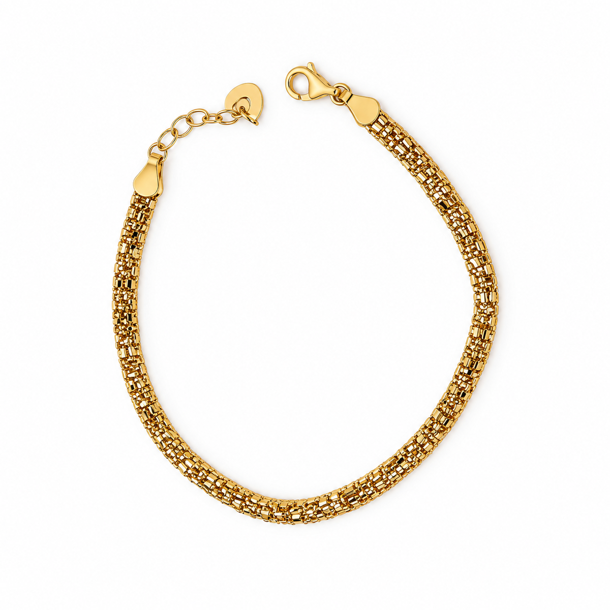 Double Popcorn doppelreihiges Armband aus 750 Gold in Popcorn-Optik