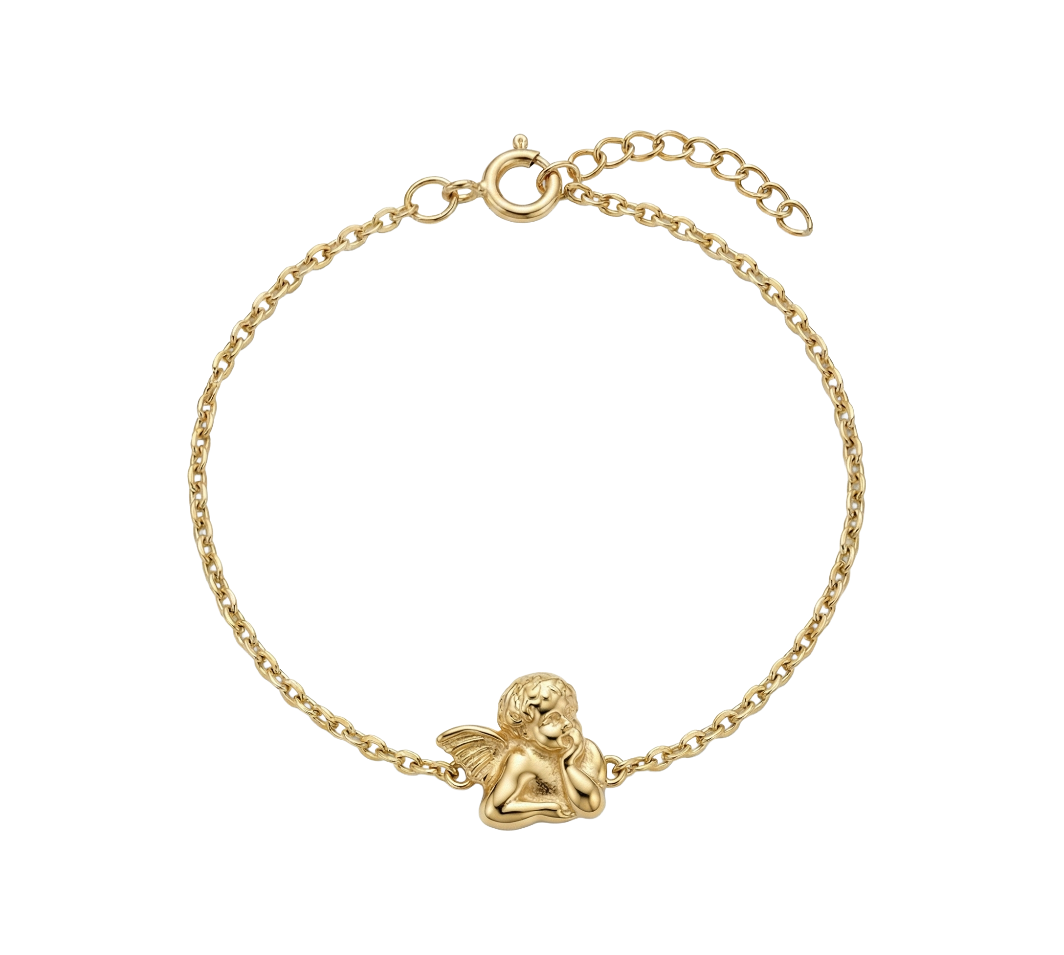 Cherubia Grace – 375 Echtgold Armband mit Engel-Anhänger