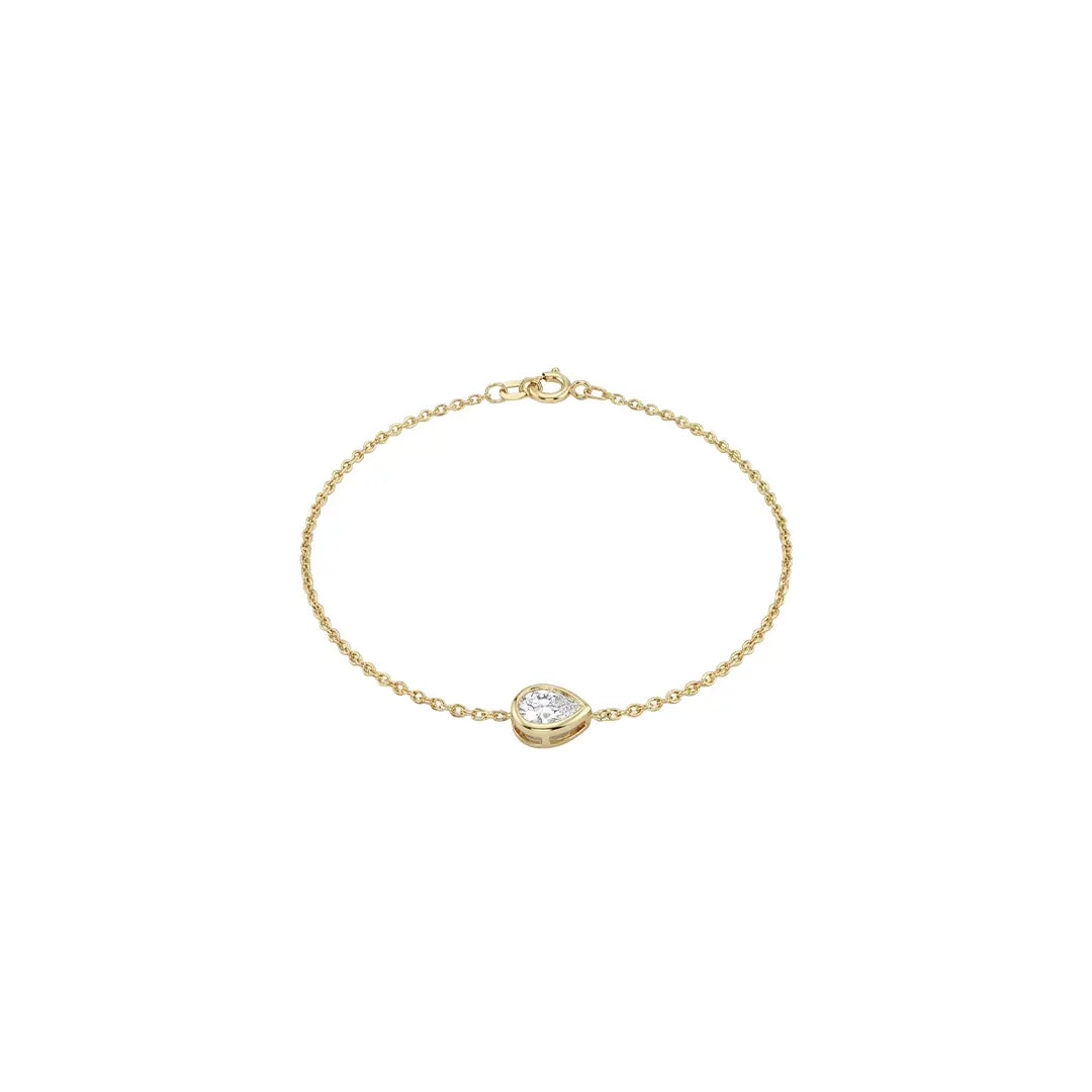 Solinia Glow – 375 Echtgold Armband mit rundem Zirkonia Solitär Anhänger Suzan Gold