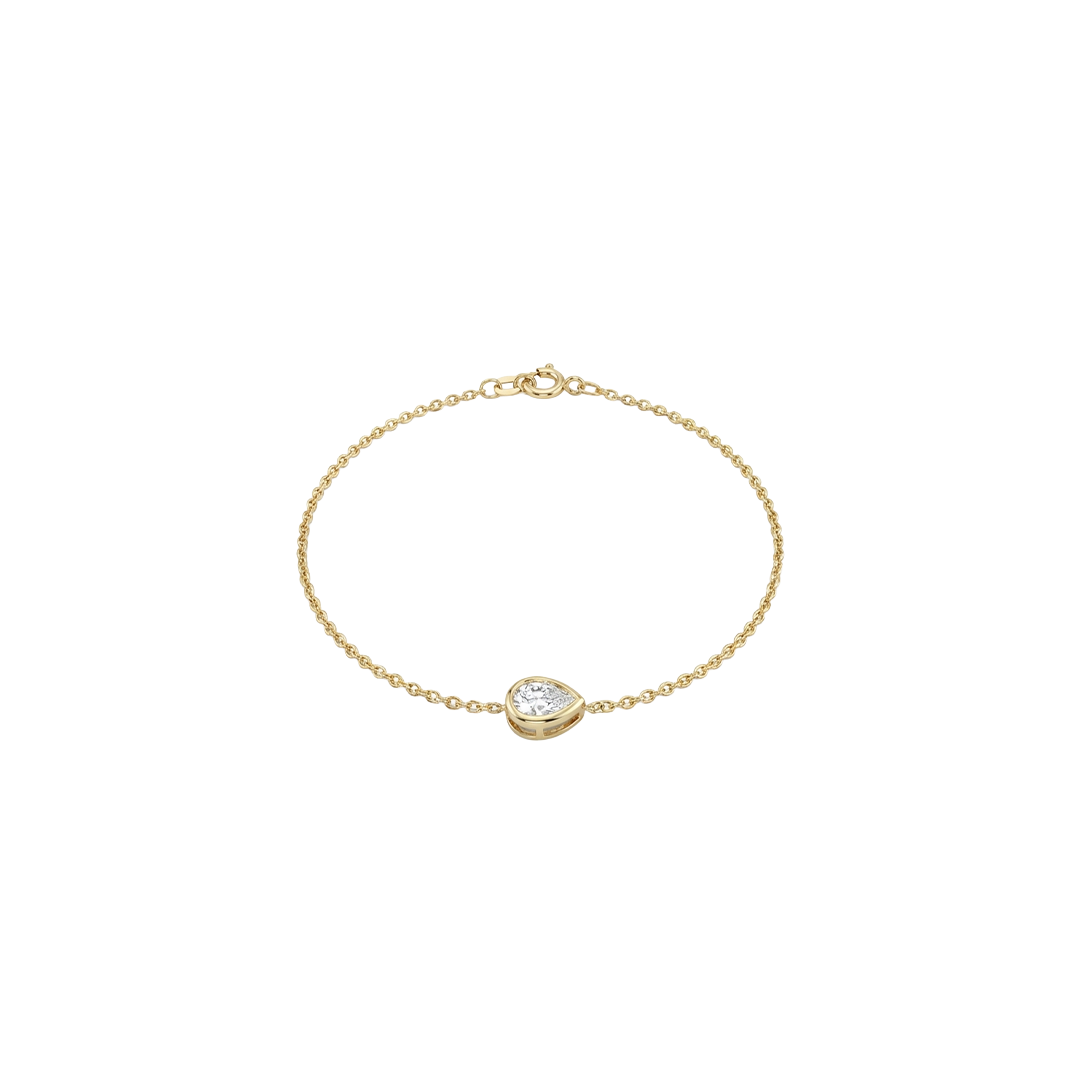 Solinia Glow – 375 Echtgold Armband mit rundem Zirkonia Solitär Anhänger