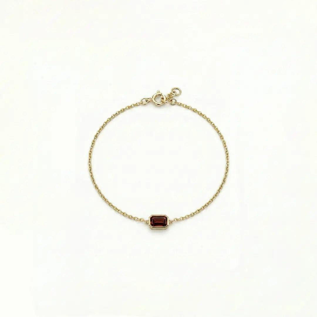 Aurielle Spark – 375 Echtgold Armband mit rechteckigem Zirkonia Anhänger - Suzan GoldArmbänder