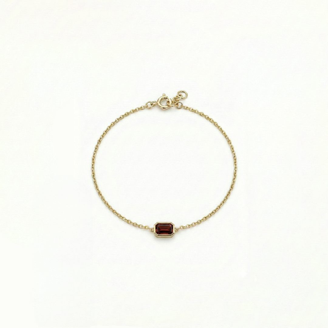 Aurielle Spark – 375 Echtgold Armband mit rechteckigem Zirkonia Anhänger