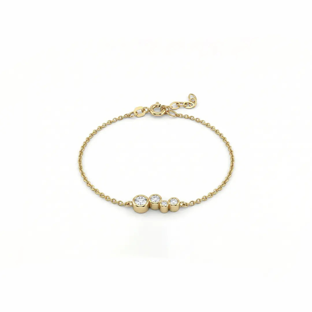 TriLume Spark Armband aus 375 Gelbgold mit Zirkonia, filigranes Armband für Damen, eleganter zeitloser Schmuck.