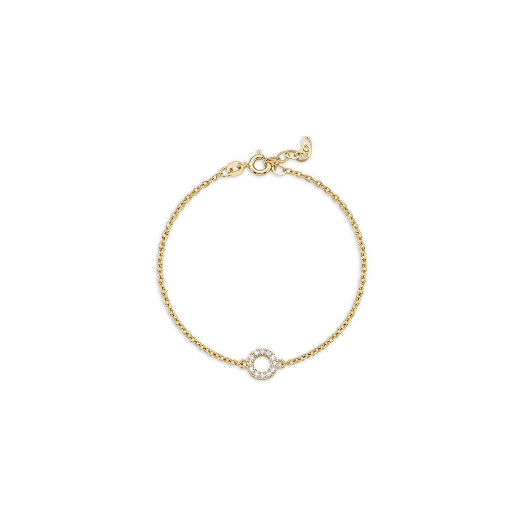 Cirena Spark – 375 Echtgold Armband mit Zirkonia Kreis Anhänger