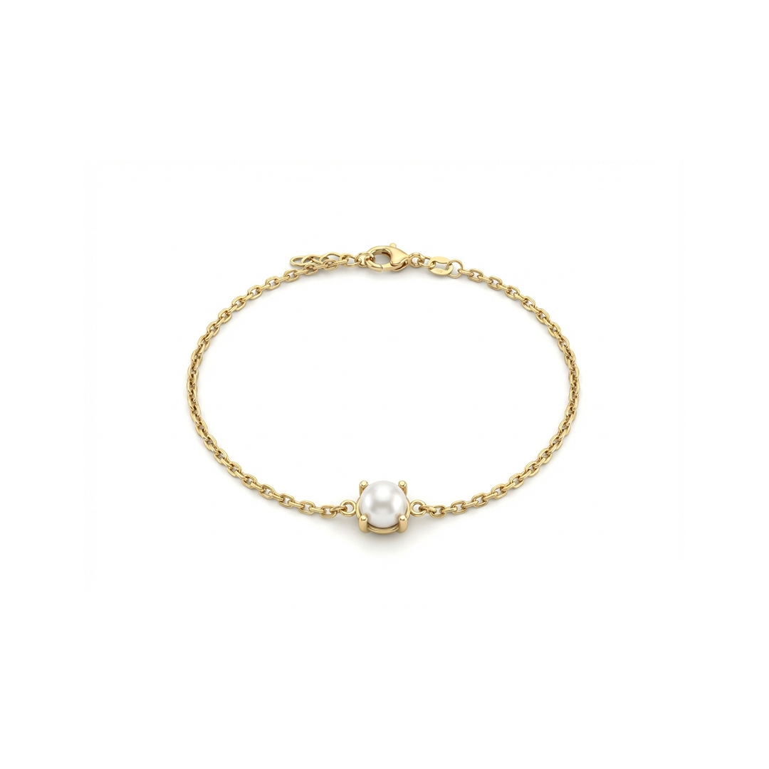 PearlLune Grace – 375 Echtgold Armband mit Süßwasserperle