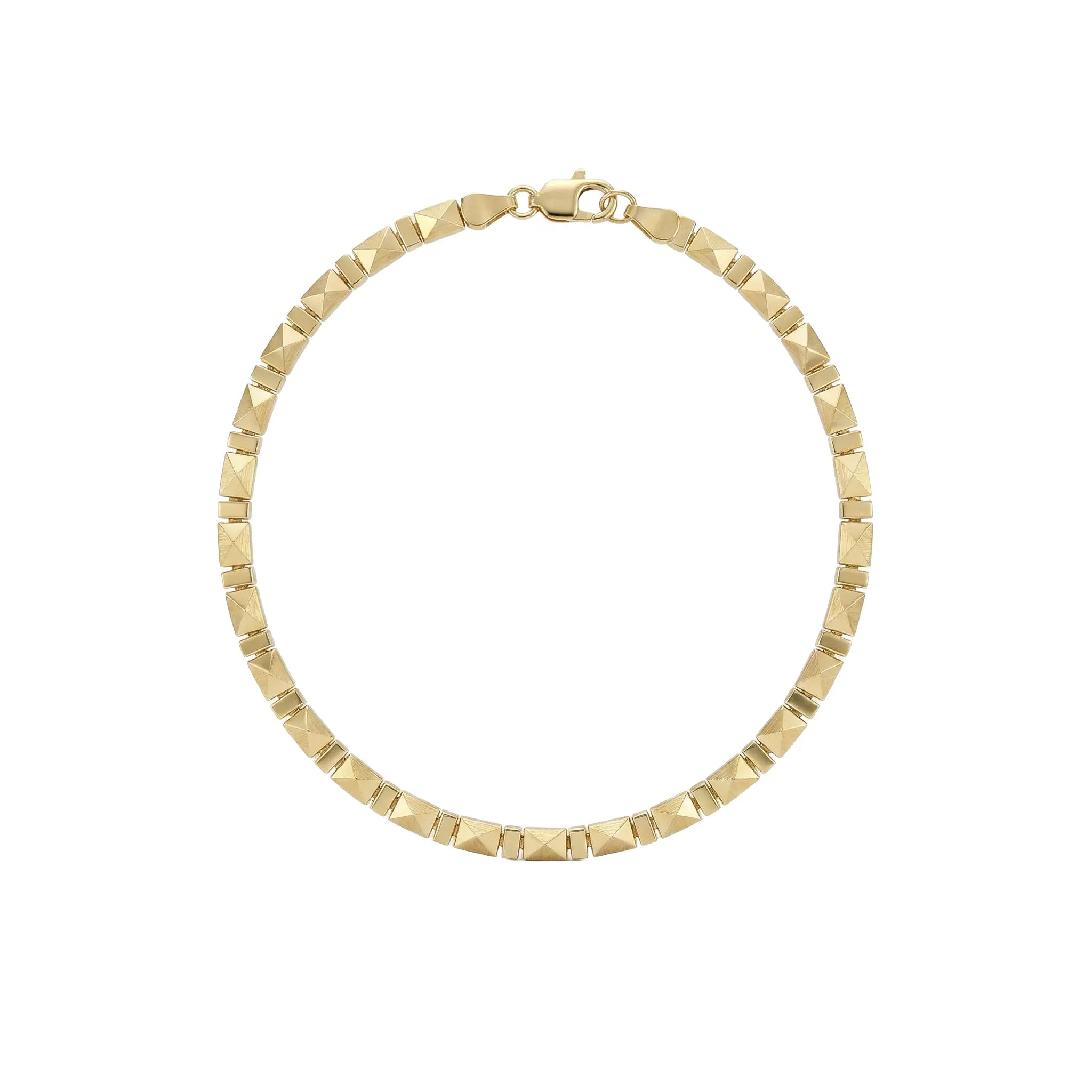 Pyramidelle Chain – 375 Echtgold Armband mit facettierten Pyramiden-Gliedern Suzan Gold