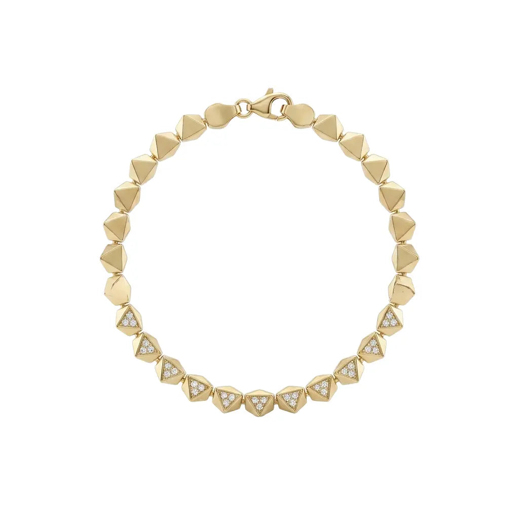 Pyramia Luxe – 375 Echtgold Armband mit geometrischen Pyramiden-Elementen und Zirkonia Suzan Gold