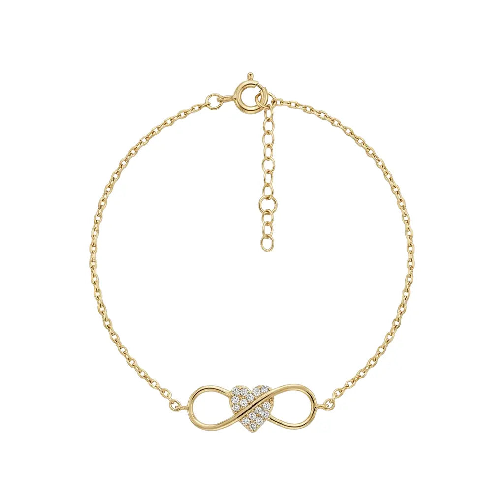 InfinityHearta – 375 Echtgold Armband mit Herz Infinity Symbol Suzan Gold