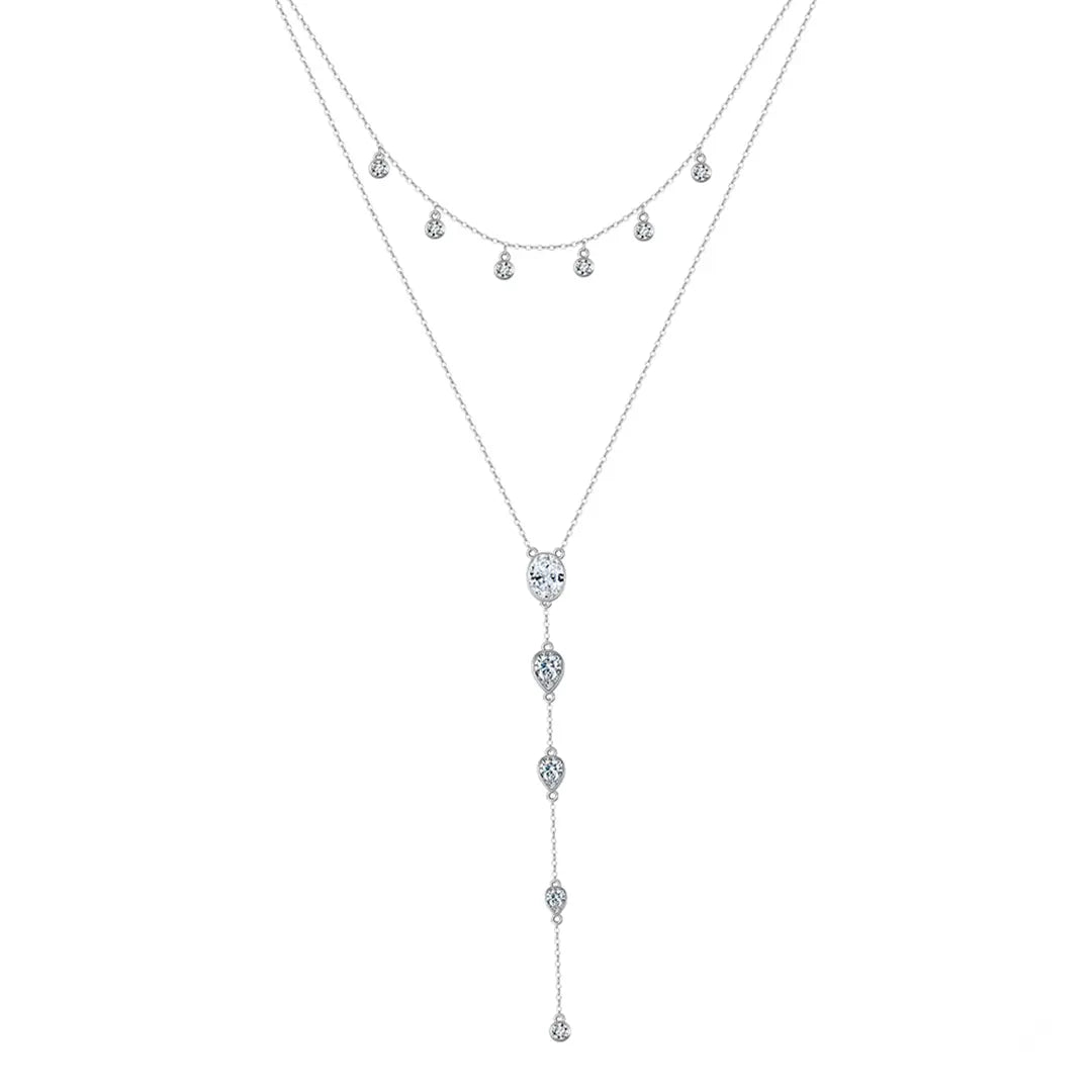 Tearielle – Y-Kette aus 925 Silber mit Tropfenanhänger & Zirkonia Suzan Gold