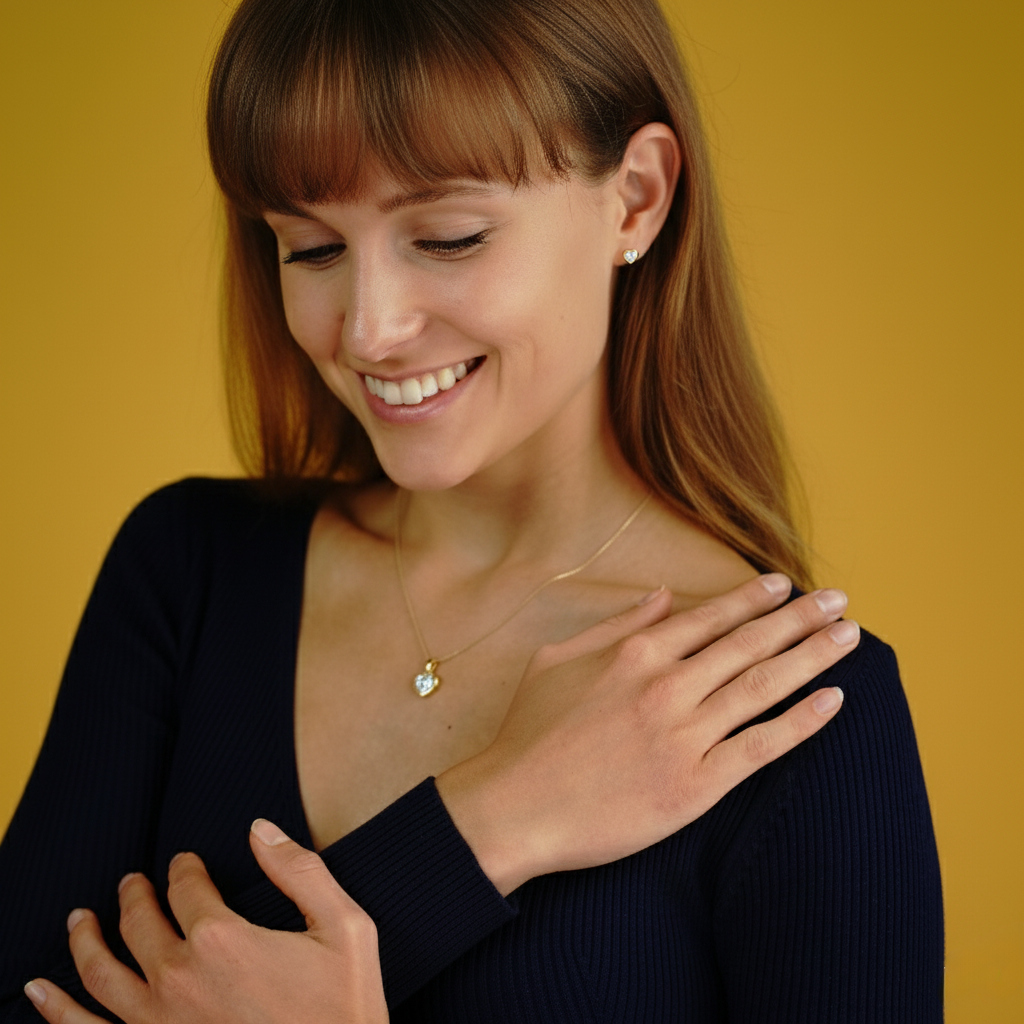 Liora Set – Herzschmuck aus 925 Silber mit Zirkonia