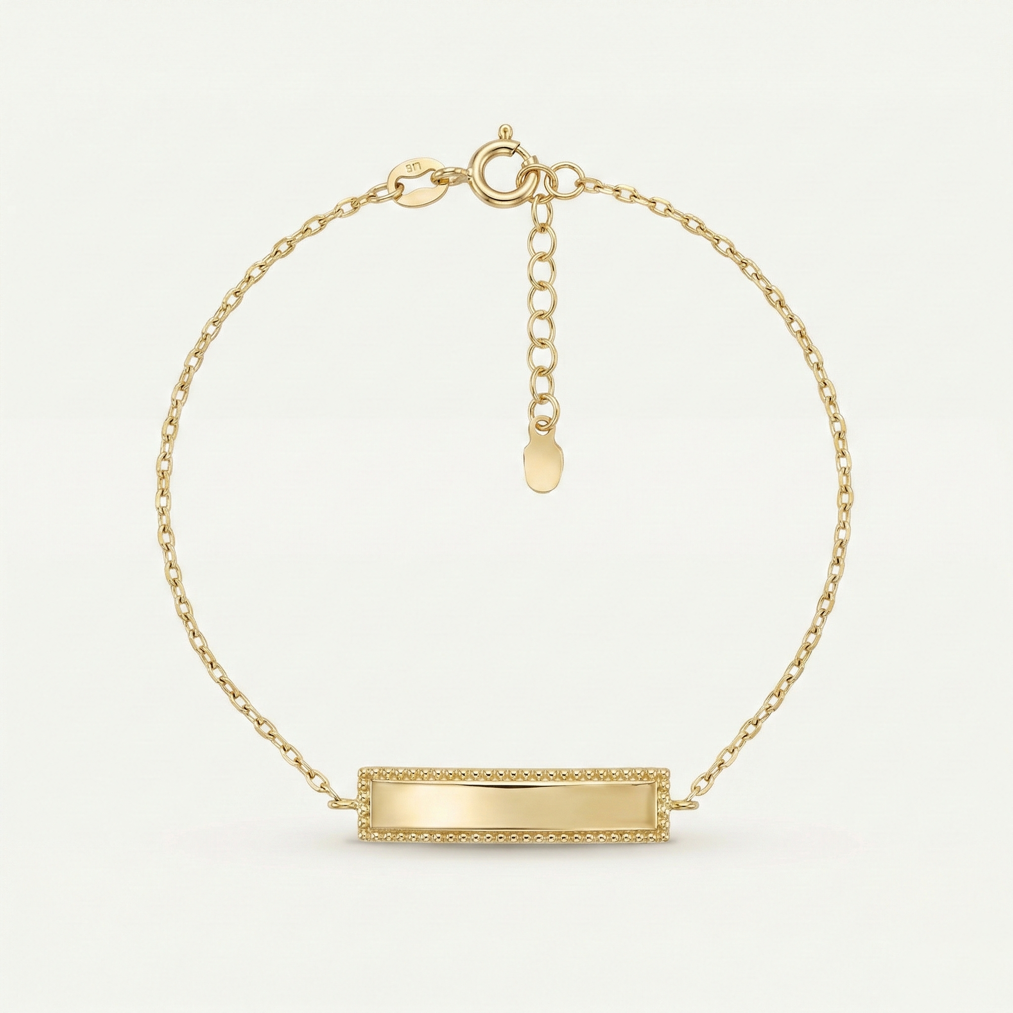 BarLuxe – 375 Echtgold Armband mit Gravurplatte