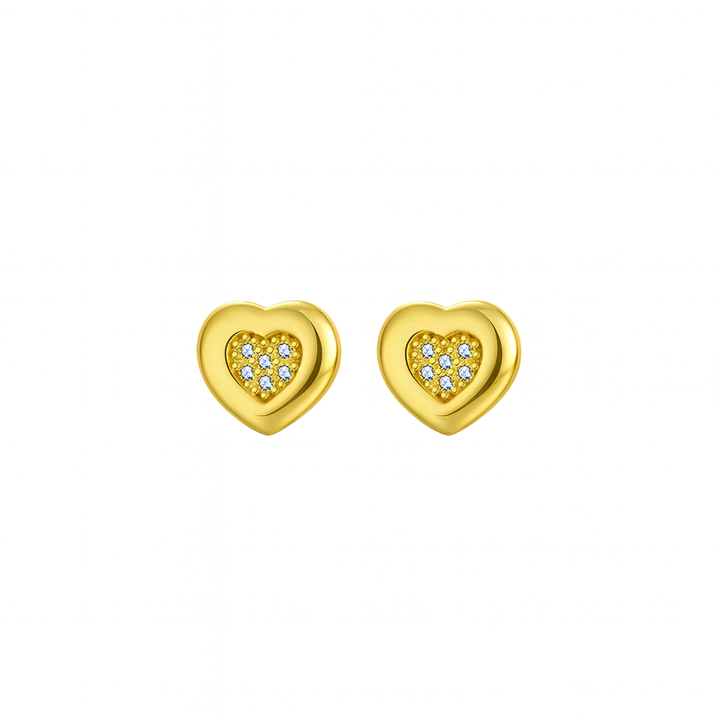 Heartglow – Zarte Herz-Ohrstecker aus 925 Silber mit Zirkonia