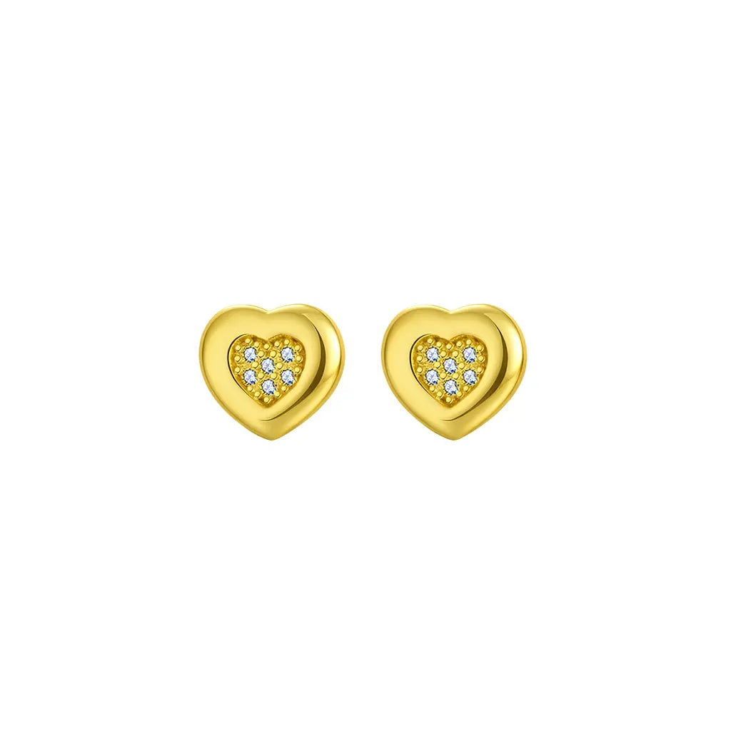 Heartglow – Zarte Herz-Ohrstecker aus 925 Silber mit Zirkonia Suzan Gold
