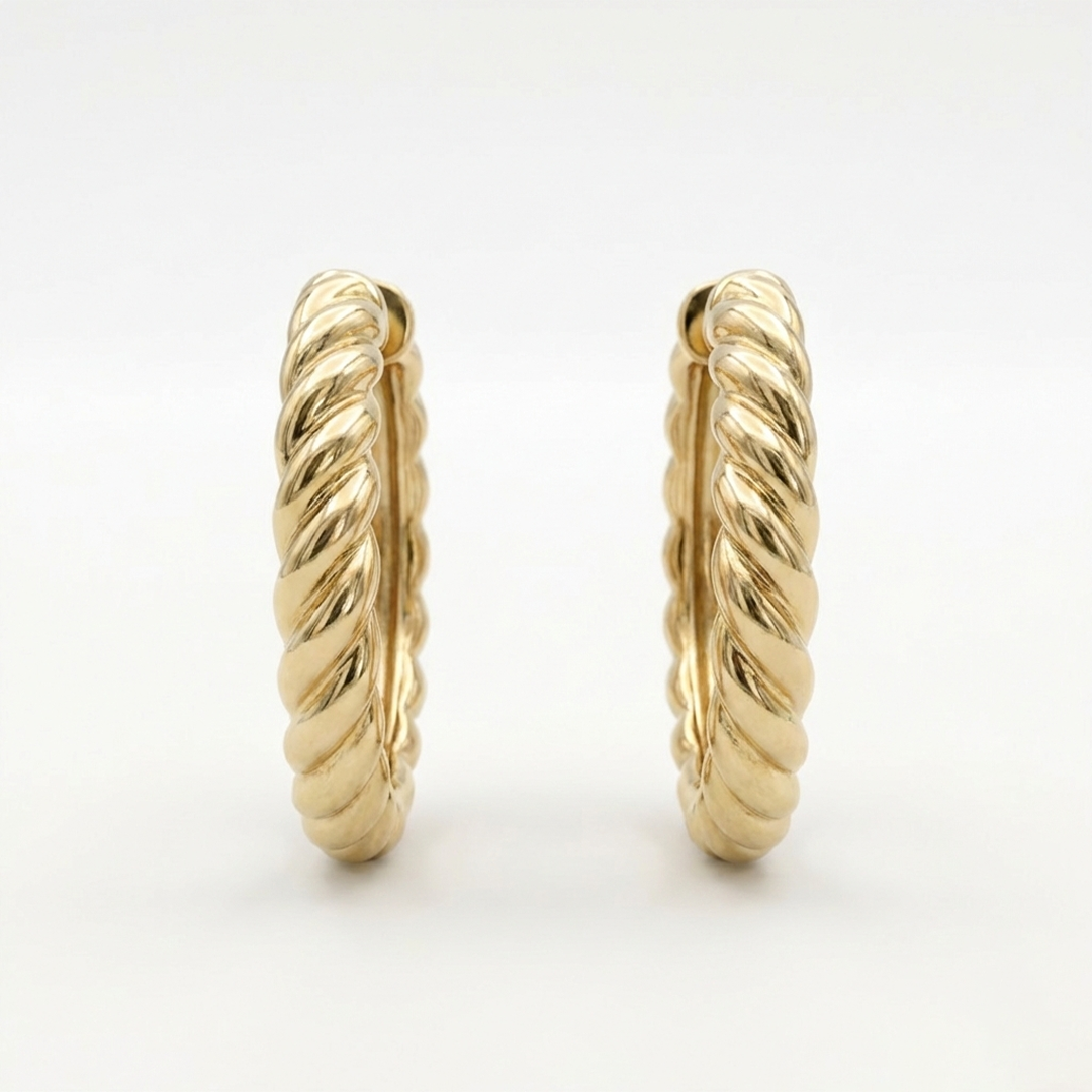 RopeLume – 375 Echtgold Creolen gedreht