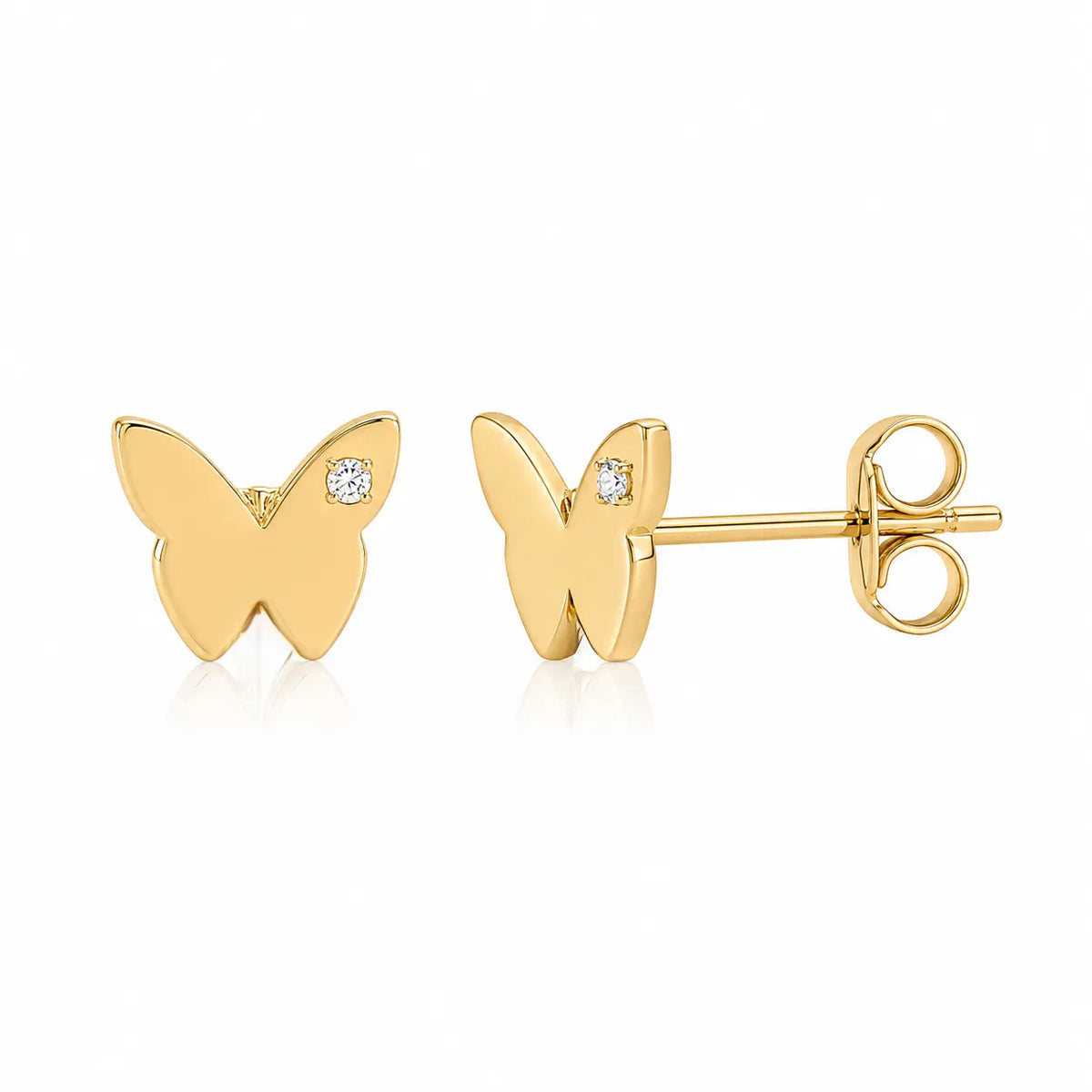 Papillon Stud – Schmetterlings-Ohrstecker mit Zirkonia aus 585 Gold Suzan Gold