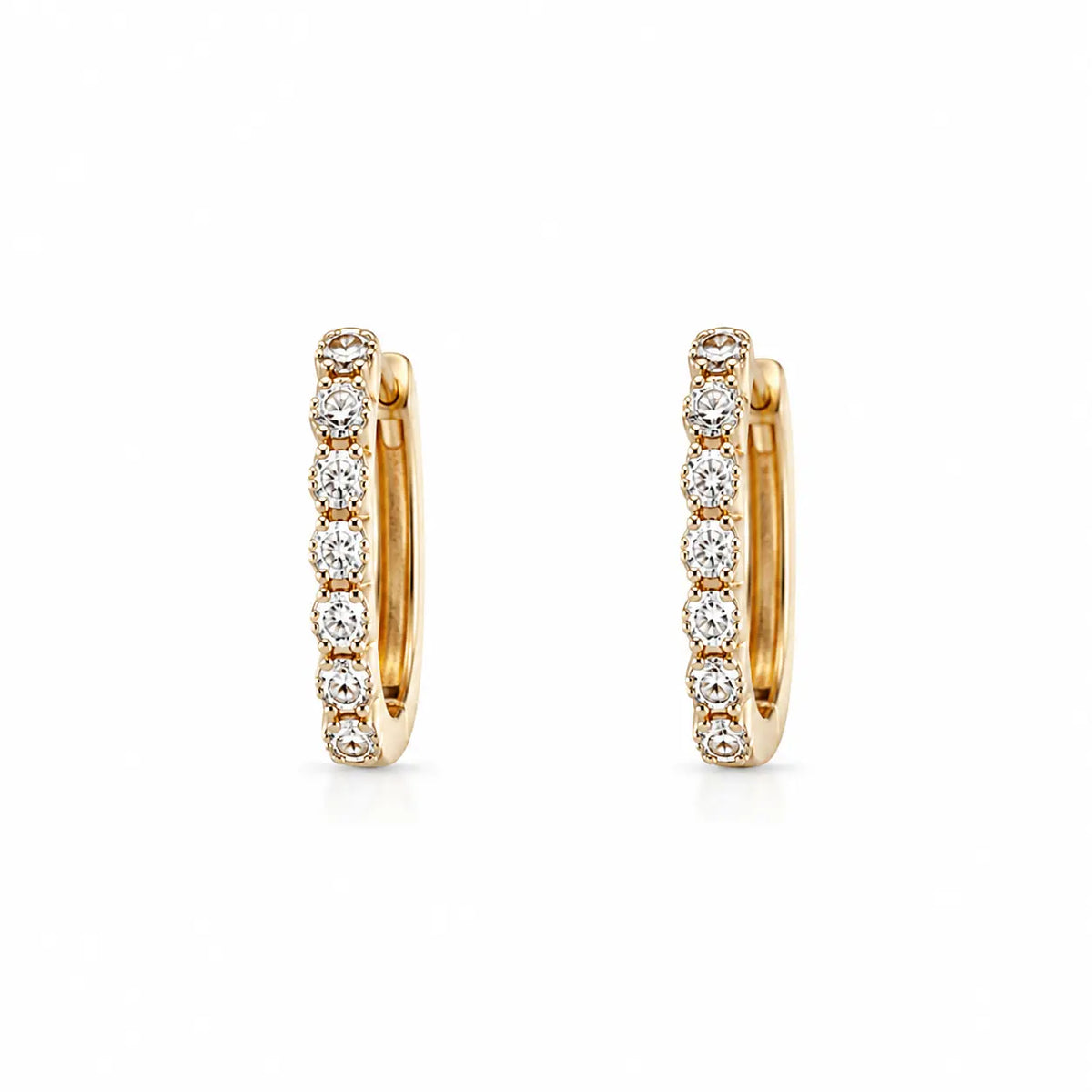 Honeycomb Hoop – Creolen mit Zirkonia-Pavé aus 585 Gold Suzan Gold